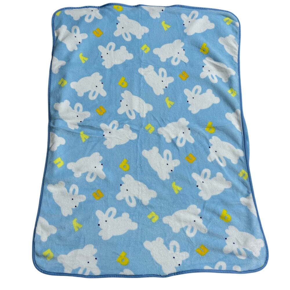Vintage Northpoint Baby Blue Bunny Rabbit Plush Security Blanket Lovey Whimsical
